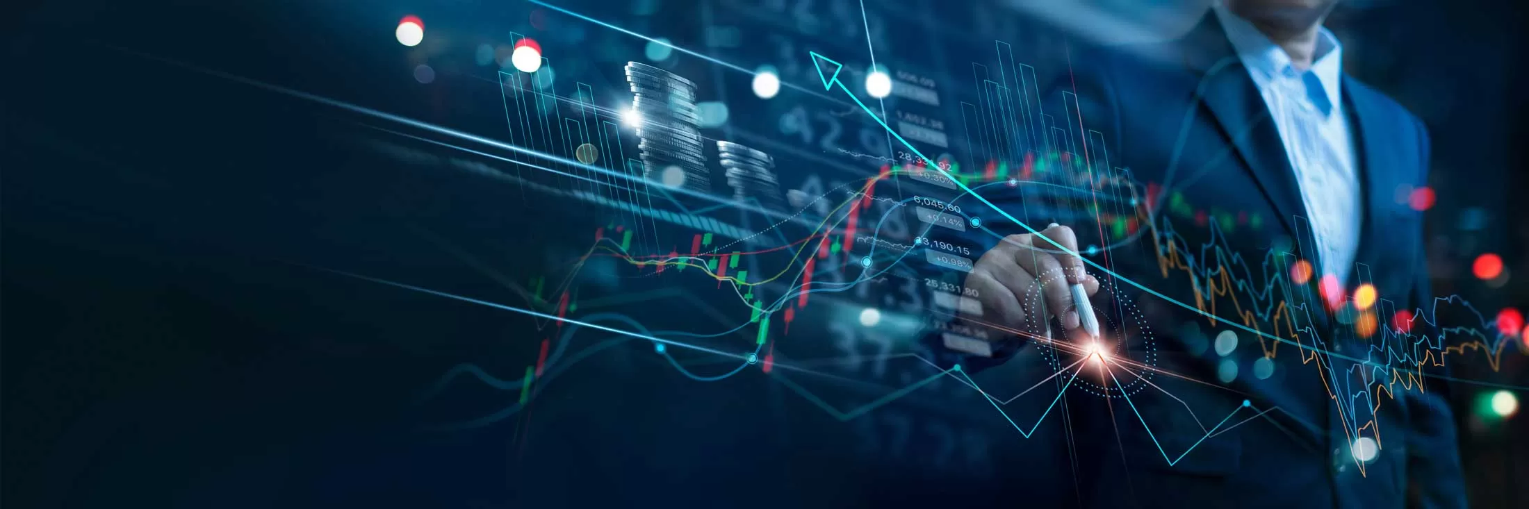 businessman touch investment growth